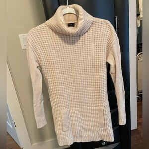 Talbots Turtleneck Waffle Knit Cashmere Sweater with side zippers & front pocket